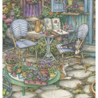 Blue Garden Shed - Original Watercolor Painting Blue Garden Shed - Original Watercolor Painting