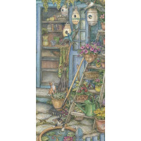 Blue Garden Shed - Original Watercolor Painting Blue Garden Shed - Original Watercolor Painting