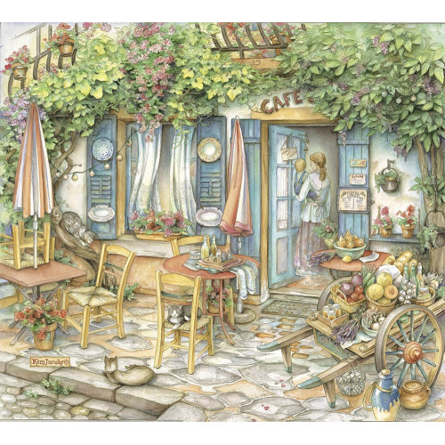 Cafe Preparing for the Day  - Kim Jacobs Art Print 