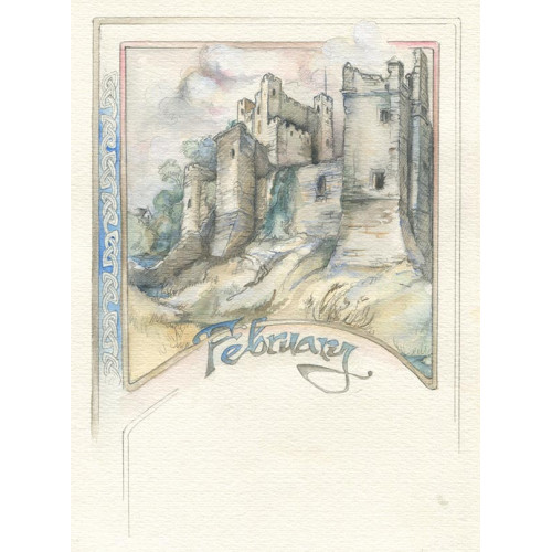 Castle February Rochester Castle - Small Painting 