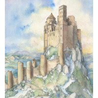 Castle Calendar Page - Original Watercolor Painting