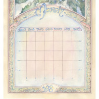 Castle Calendar Page - Original Watercolor Painting