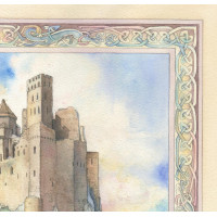Castle Calendar Page - Original Watercolor Painting