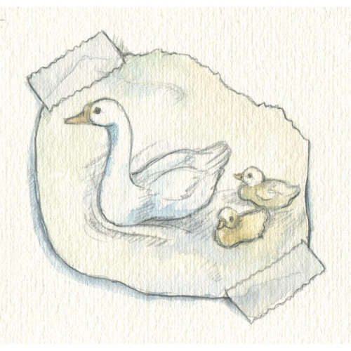 Miniature Painting - Duck Mom and Ducklings