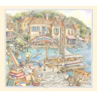 Pair of Signed Kim Jacobs Sailing-Harbor Themed Prints