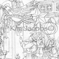 Coloring Page PDF and/or JPEG to Download-CHRISTMAS LANTERN PROCESSION