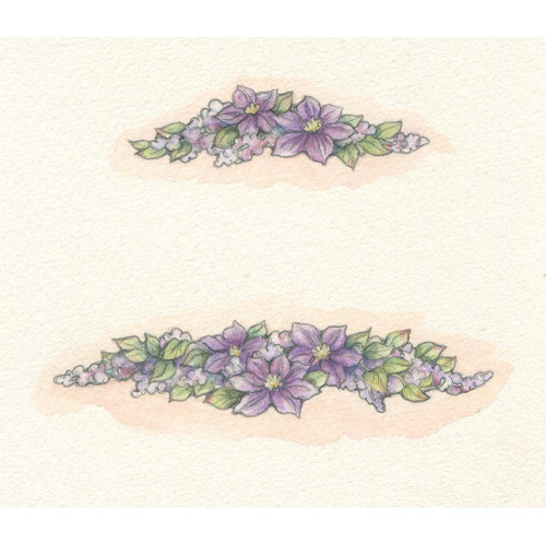 Miniature Painting - Purple Clematis