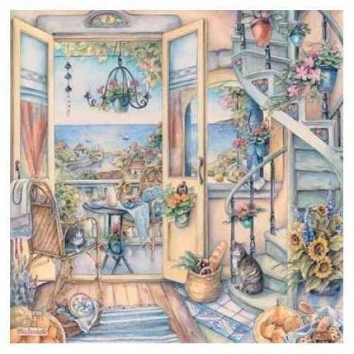 Spiral Stairs Signed Kim Jacobs Art Print